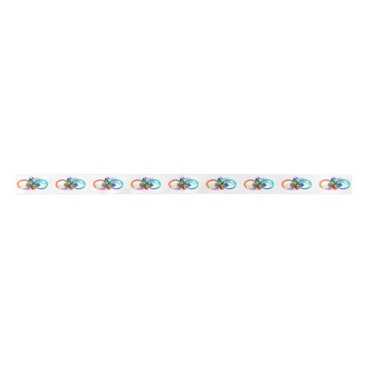 Ruban En Satin Infini lumineux avec papillon arc-en-ciel (Devant)