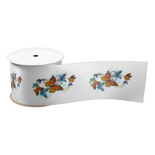 Ruban En Satin Infinité de papillons monarques
