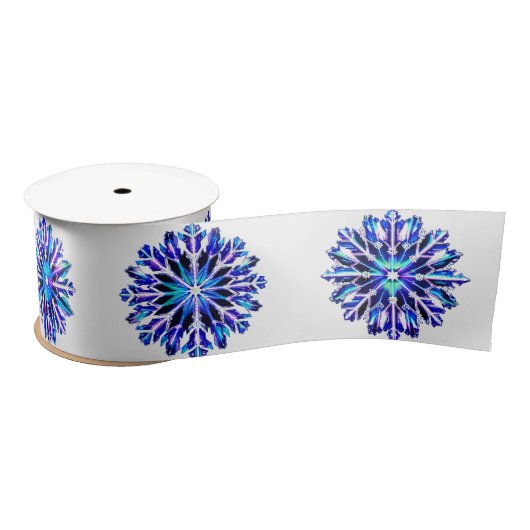 Ruban En Satin "Iridescente" Snowflakes Noël Hanoukka (Bobine)