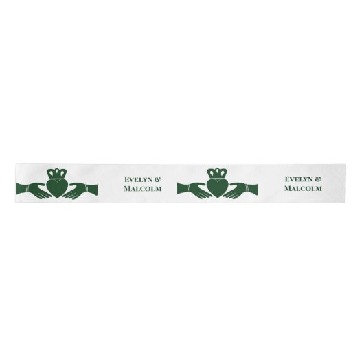 Ruban En Satin Irlandais Claddagh Ring Simple Graphic Green Maria (Devant)