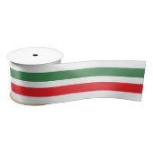 Ruban En Satin Italian Flag Stripes on White (Bobine)
