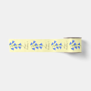 Ruban En Satin Jacinthes des bois Bleu clair Jaune pâle