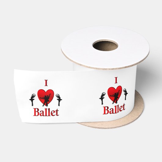 Ruban En Satin J'adore le ballet (Bobine)