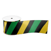 Ruban En Satin Jamaïque Couleurs Vert or Noir Diagonal Jamaïcain (Bobine)