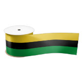 Ruban En Satin Jamaïque Couleurs Vert Or Noir Nom Jamaïcain (Bobine)
