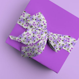 Ruban En Satin Jardin Floral d'aquarelle pourpre