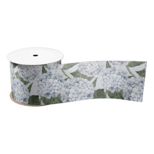 Ruban En Satin Jardin Floral d'Hydrangea Bleue