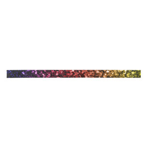 Ruban En Satin Jaune arc-en-ciel rouge violet faux parties scinti