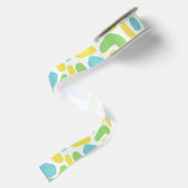Ruban En Satin Jaune, Bleu Bébé et Vert citron (Dos)