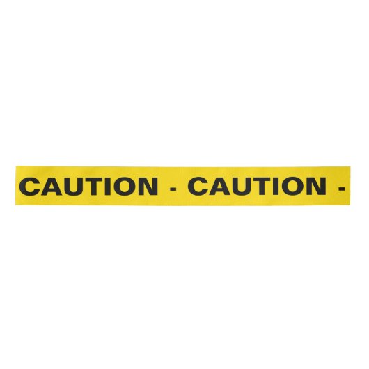 Ruban En Satin Jaune 'CAUTION (Devant)