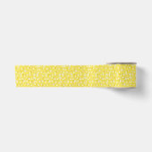 Ruban En Satin jaune doré, jaune soleil et points blancs (Devant)
