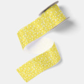 Ruban En Satin jaune doré, jaune soleil et points blancs (Dos)
