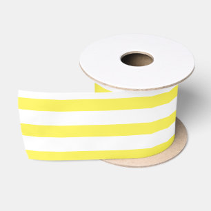 Ruban En Satin Jaune et blanc rayures joyeuses