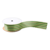Ruban En Satin Jaune pâle, vert et Brown rayures (Bobine)