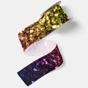 Ruban En Satin Jaune rouge violet faux paillettes scintillantes