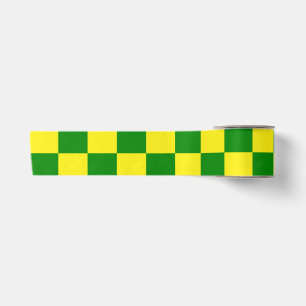Ruban En Satin Jaune vert À damiers Motif chèque