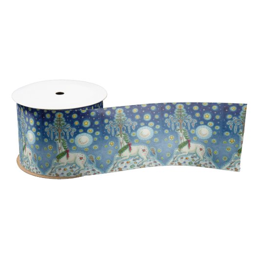 RUBAN EN SATIN JE CROIS À L'UNICORN DE NOËL, IMAGINAIRE RIBBON (Bobine)