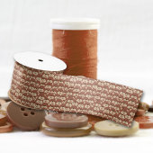 Ruban En Satin Joli Brown visage ours sans couture Motif