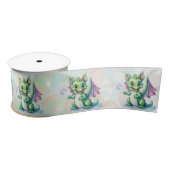 Ruban En Satin Joli Dragon vert avec Baby shower de garçon Bubble (Bobine)