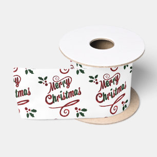 Ruban En Satin Joli Joyeux Script de Noël Satin ruban