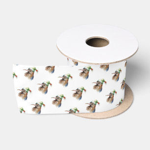 Ruban En Satin Joli Kiwi en Chapeau d'Elf de Noël