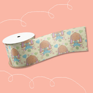 Ruban En Satin Joli Lapin de Pâques Ruban jaune clair