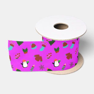 Ruban En Satin Joli Noël pourpre