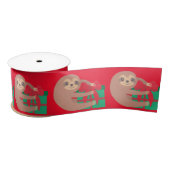 Ruban En Satin Joli Noël Sloth Red (Bobine)