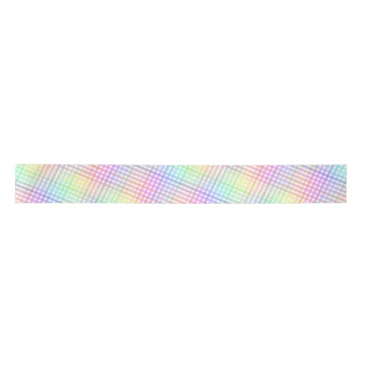 Ruban En Satin Joli Pastel Rainbow Plaid En vichy Motif (Devant)