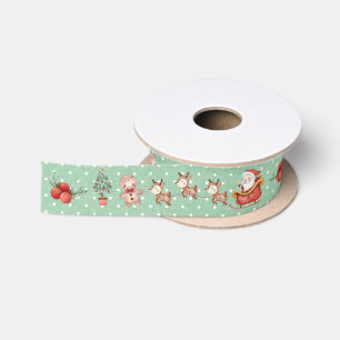 Ruban En Satin Joli Père Noël de Noël Bonhomme de neige Renne Men