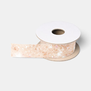 Ruban En Satin Jolie douche de mariée scintillante fausse pêche