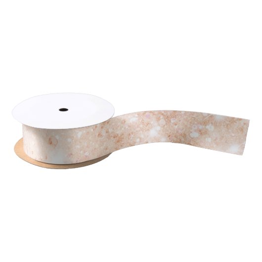 Ruban En Satin Jolie douche de mariée scintillante fausse pêche (Bobine)