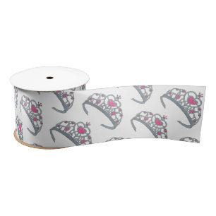 Ruban En Satin Jolie princesse rose Tiara fête d'anniversaire fil