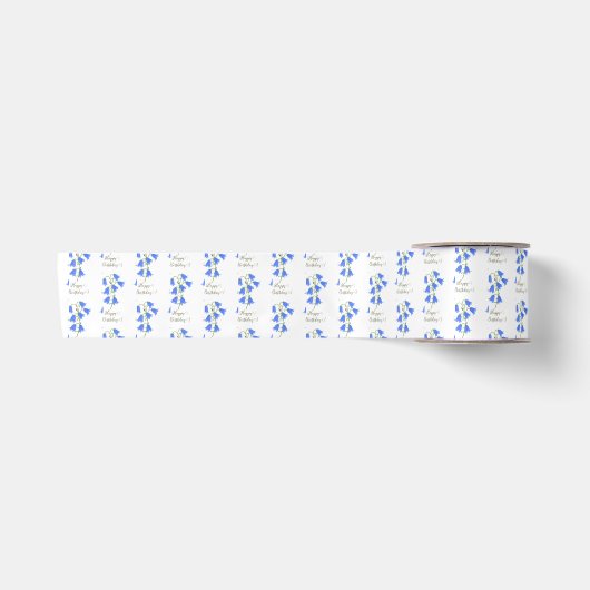 Ruban En Satin Jolies Bluebells blanches (Devant)