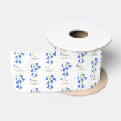 Ruban En Satin Jolies Bluebells blanches (Bobine)