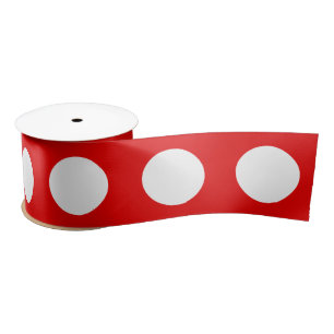 Ruban En Satin Jolis points rouges et blancs simples