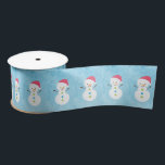 Ruban En Satin Jolly Christmas Holiday Snowman avec Casquette Pèr<br><div class="desc">Le papier d'emballage et les étiquettes cadeaux pour bonhomme de neige sont disponibles.</div>