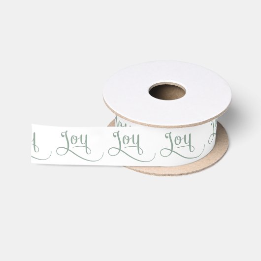 Ruban En Satin Joy Script Sage (Bobine)