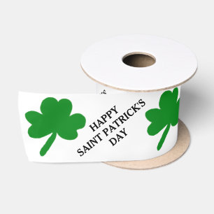 Ruban En Satin Joyeuse Saint-Patrick Fleur de Trèfle Verte