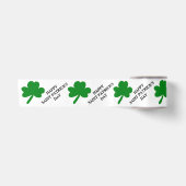 Ruban En Satin Joyeuse Saint-Patrick Vert Shamrocks 3" (Devant)