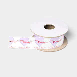 Ruban En Satin Joyeuse Saint-Valentin-Violet-Fils Du Coeur