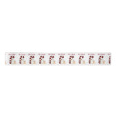 Ruban En Satin Joyeuses Fêtes, Joyeux café Snowman de Noël (Devant)