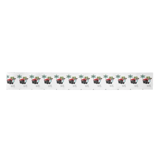 Ruban En Satin Joyeuses Fêtes, Snowman Snowflake Truck Tree (Devant)