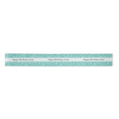 Ruban En Satin Joyeux anniversaire" 100 Motif aléatoire Turquoise (Devant)