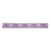 Ruban En Satin Joyeux Anniversaire Purple Script (Devant)
