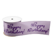 Ruban En Satin Joyeux Anniversaire Purple Script (Bobine)