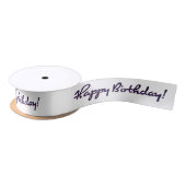 Ruban En Satin Joyeux anniversaire ! Script Décontracté noir (Bobine)