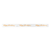Ruban En Satin Joyeux anniversaire ! Script Décontracté orange cl (Devant)