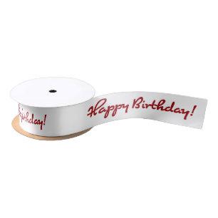 Ruban En Satin Joyeux anniversaire ! Script Décontracté rouge fon