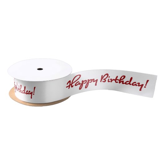 Ruban En Satin Joyeux anniversaire ! Script Décontracté rouge fon (Bobine)